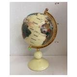 Vntg gemstone & abalone shell World Globe
