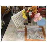 Pictures, decor, vases, glassware, sconce inserts