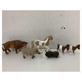 6 Schleich Animals, Bull, Horse, Pigs, Goats