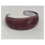 Vintage Art Glass Bracelet - Purple