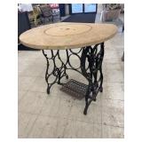 Table - Vintage Wrought Sewing Machine Base w/