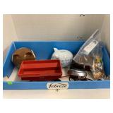 Piggy banks, animals, Clem iron (not tested), etc