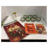 Libbey Wonderland glasses, books, angel decor