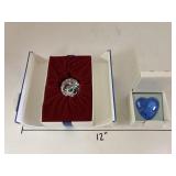 Swarovski Crystal ball & blue heart