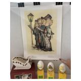 Lennox sleigh & Goebel Eggs & print