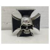 Black Iron Cross Skull Piece - Heavy - Live to