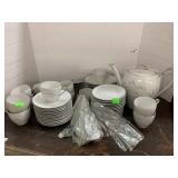 Tea Set, Cups, Sauces, Biscuit Plates, Spoons