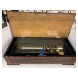 Vntg walnut Music Box Works, Has Crank And Keys