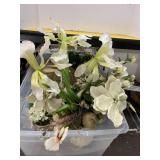 Tote with Faux Flower Decorations