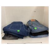 6 Pair Jeans, waist 24 Length 32& XS