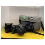 Minolta Camera W Flash & Bags