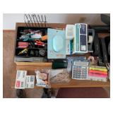 Office dest, chair and supplies