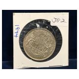 1944 Canadian Silver 50 cent piece