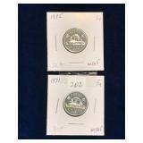 1971,1975 Can Nickels, Unc. MS65