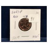 2001 P Can Penny, Red Unc. MS65