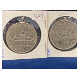 1975, 1986 Canadian Nickel Dollars
