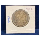 1962 Canadian Silver 50 cent piece