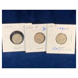 1941 & 1941D USA Silver Mercury 10 cent pieces
