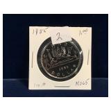1985 Canadian Dollar Coin, Uncirculated MS65