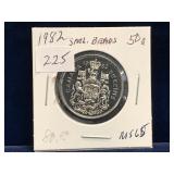 1982 Can Half Dollar, Small Beads Unc. MS65