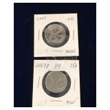 2001P, 2007 Can Quarters,   Uncirculated MS65
