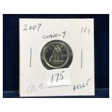 2007  Can Dime, Curved 7  Unc. MS65