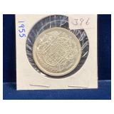 1955 Canadian Silver 50 cent piece