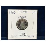 1966 Can Silver 10 Cent Piece   Unc. MS65