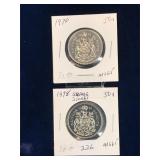 1970, 1978 Can Half Dollars,  Unc. MS65