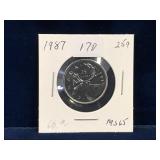 1987 Can Quarter  Unc. MS65