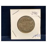 1943 Canadian Silver 50 cent piece