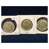 1967 silver clad USA Kennedy Half Dollars