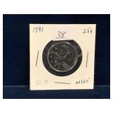 1991 Can Quarter   Uncirculated MS65