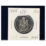 1988 Can Half Dollar  Unc. MS65