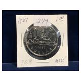 1987 Can Dollar Coin,  Unc. MS65