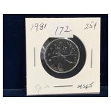 1981 Can Quarter  Unc. MS65