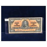 1937  Canadian $50 Bank Note