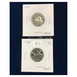 1971, 1976 Can Nickels Unc. MS65
