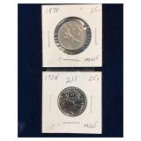 1970, 1978 Can Quarters, Unc. MS65