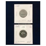 1987,1989 Can Nickels, Unc. MS65