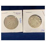 two 1962 Canadian Silver 50 cent pieces