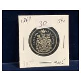 1969 Can Half Dollar,   Uncirculated MS65