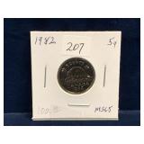 1982 Can Nickel, Unc. MS65