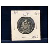 1981 Can Half Dollar  Unc. MS65