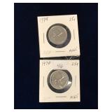 1970, 1974 Can Quarters, Uncirculated MS65