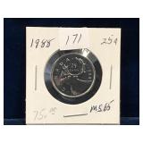 1988 Can Quarter  Unc. MS65