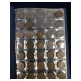 68 Canadian Pennies in a book
