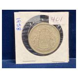 1958 Canadian Silver 50 cent piece