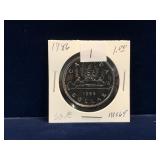 1986 Canadian Dollar Coin, Uncirculated MS65