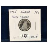 1965 Can Silver 10 Cent Piece   Unc. MS65